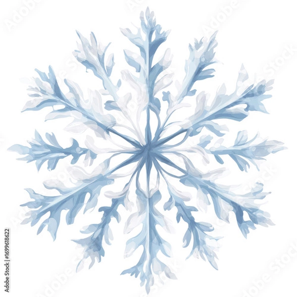 Fototapeta Elegant Watercolor Snowflake Design  Winter Holiday Pattern Element