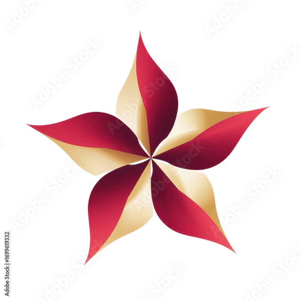 Fototapeta Abstract Red and Gold Star Flower Design Element