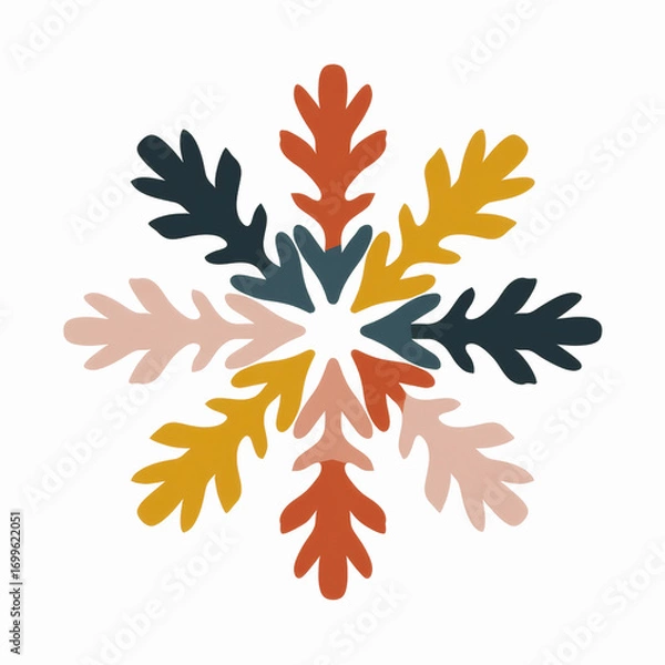 Fototapeta Abstract Colorful Leaf Mandala Design - Autumnal Floral Pattern