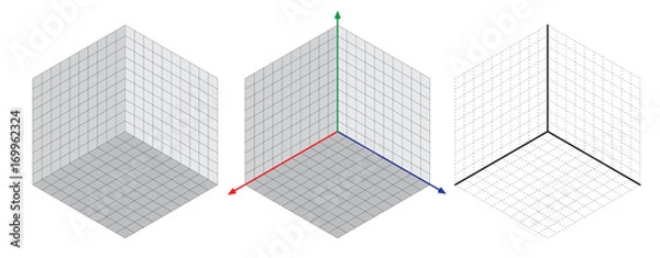 Obraz Isometric drawing a thirty degreesangle is applied to its sides. The cube opposite. Isometric Grid vector

