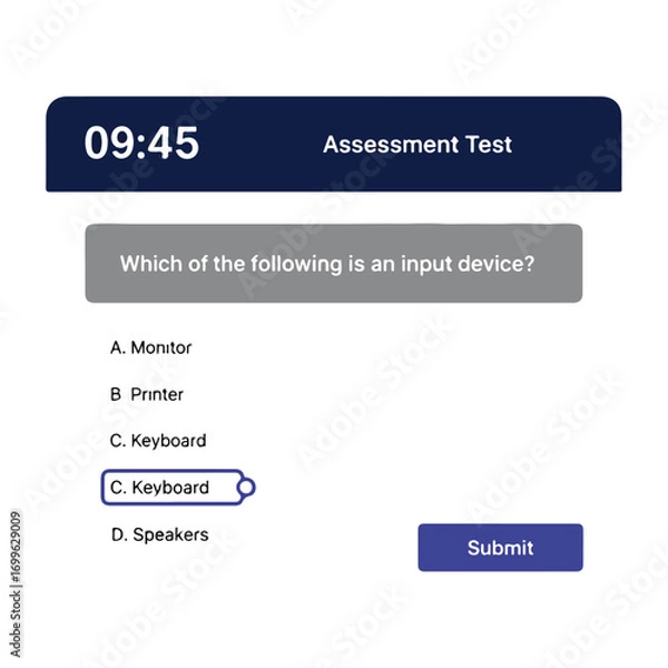 Obraz Online Education Assessment Test Interface Illustration