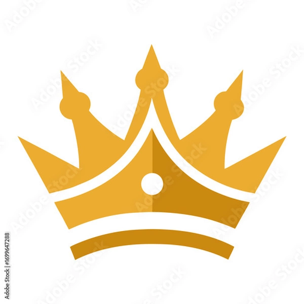 Obraz Gold crown emblem vector PNG, polished metallic look, transparent background, royal style”
