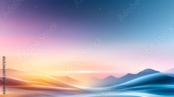 Fototapeta a movement of stars in the night sky with the view of mountains