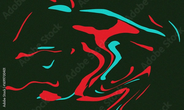 Fototapeta Dynamic abstract design featuring cool blues and vibrant reds, ideal for modern backgrounds and stylish projects