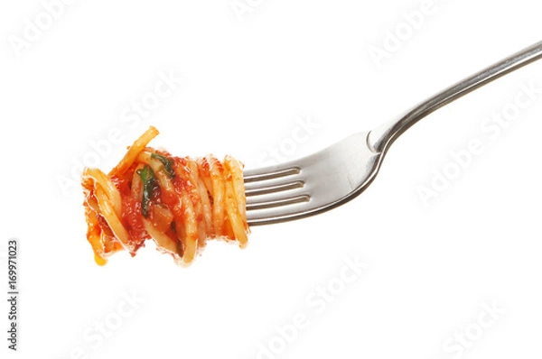 Obraz Fresh spaghetti on a fork