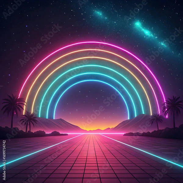 Fototapeta background of glow psd of neon effect