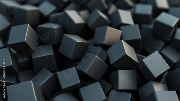 Fototapeta Dark Gray Cubes Background Texture for Abstract Design Projects