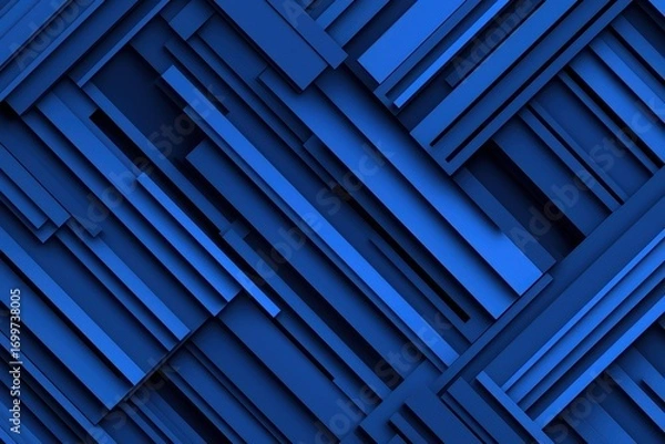 Fototapeta Deep Blue Abstract Background with Geometric Layers and Lines