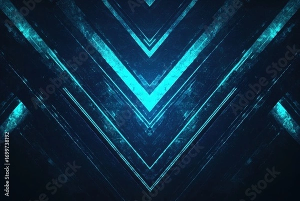 Fototapeta Abstract Blue Geometric Pattern with Light Reflection Effects