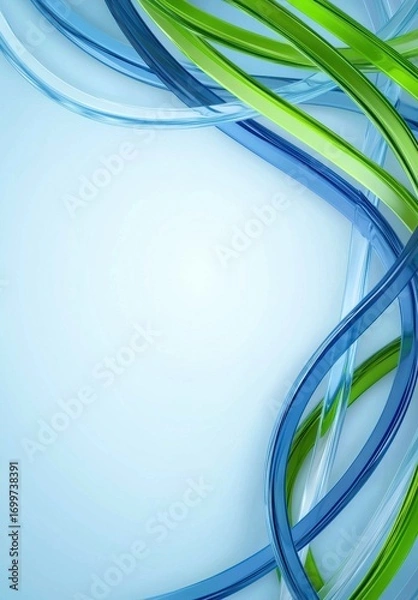 Fototapeta Colorful Swirling Lines with Light Background for Modern Design