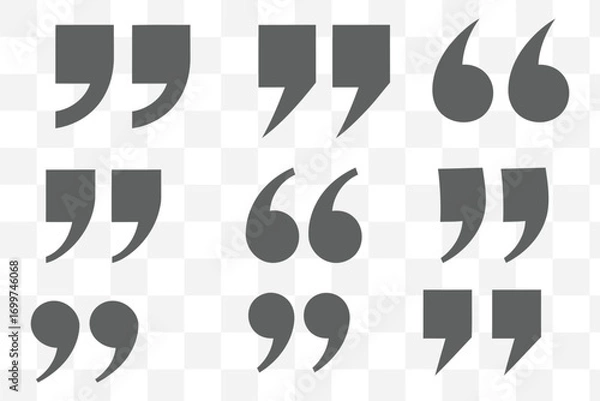 Fototapeta Quote mark collection. Quotation icon set. Vector illustration