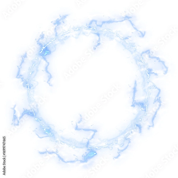 Fototapeta Abstract effect explosion electric energy shockwave, dimensional gate, Neon glow style.