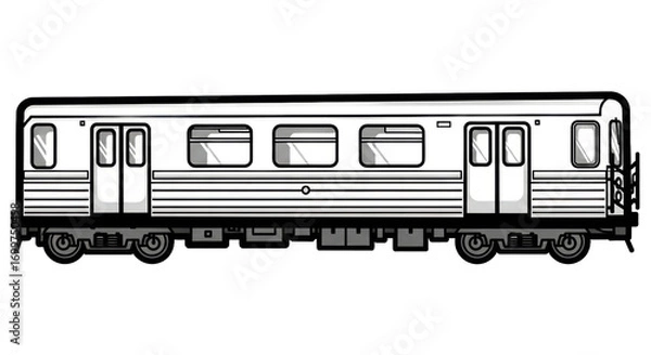 Obraz Subway train illustration side view of public transportation vehicle