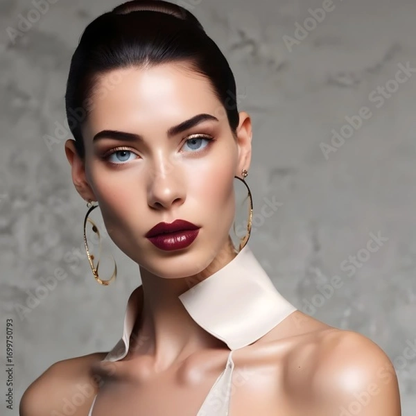 Fototapeta women fashion potrate design with mackup