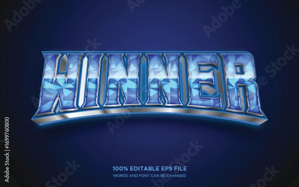 Fototapeta The winner  3D editable text style effect	