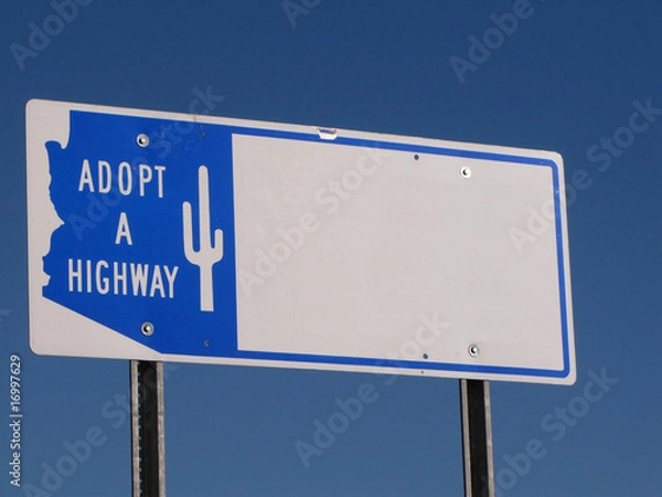 Obraz Adopt a Highway Sign along american highway