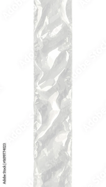 Obraz Crinkled clear cellophane strip, vertical, isolated