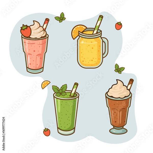 Fototapeta  Smoothie Collection Assorted Flavors