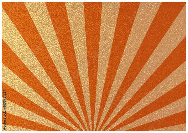 Obraz 高級感のある集中線　おめでたいオレンジ、金色の背景素材