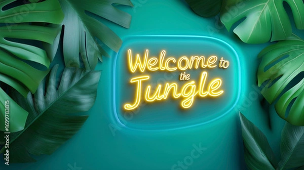 Fototapeta Welcome to the Jungle A Vibrant and Lush Tropical Scene that Invites Adventure and Exploration