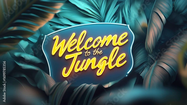 Fototapeta Welcome to the Jungle A Vibrant and Lush Tropical Scene that Invites Adventure and Exploration