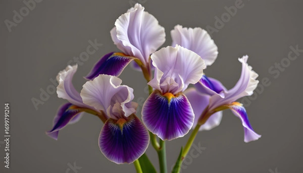 Obraz Elegant Minimalist Iris Cluster Deep Violet and Ivory