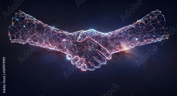 Fototapeta Technology hand shake 