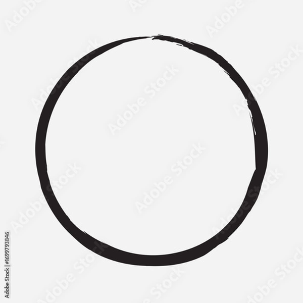Fototapeta Circular Black Brush Strokes Vector