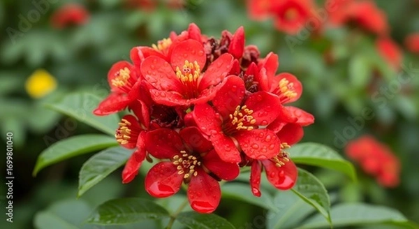 Fototapeta Red Blooming Rhododendron