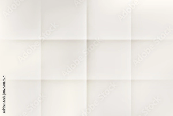 Obraz Folded white paper sheet mockup. Vector blank template for letter poster and menu. Textured page a4 with shadows and wrinkles.