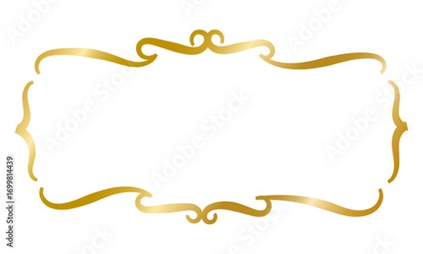 Fototapeta Hand draw Vintage Decorative Frames,  gold frame, frame line collection png transparent background
