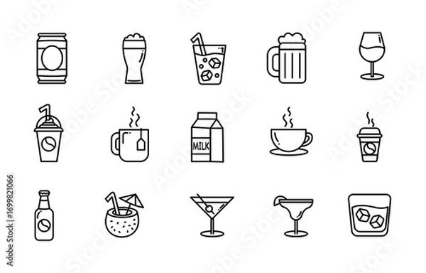Obraz Drinks icon set 
