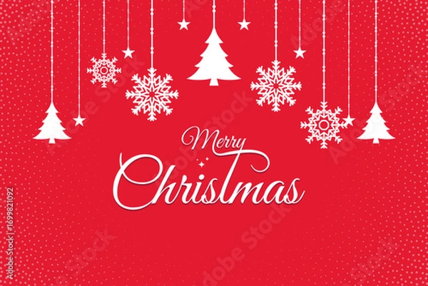 Obraz Merry Christmas and happy new year typography, December, stars, Christmas typography in vector EPS, 10
