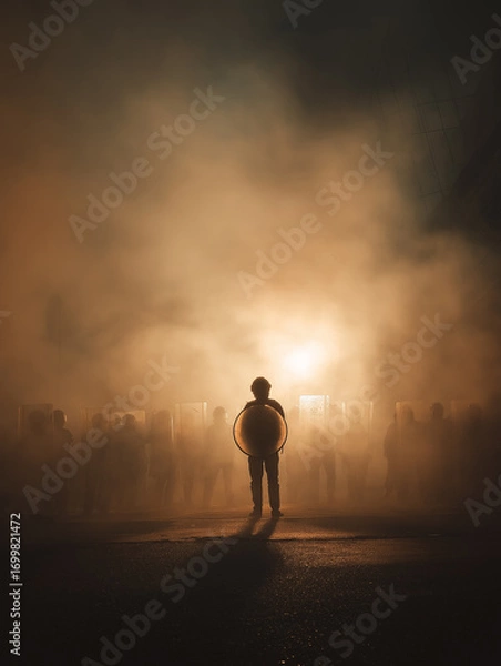 Fototapeta One Against Many: The Symbolism of Protest and Power