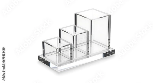 Obraz Clear Acrylic Organizer with Three Compartments.