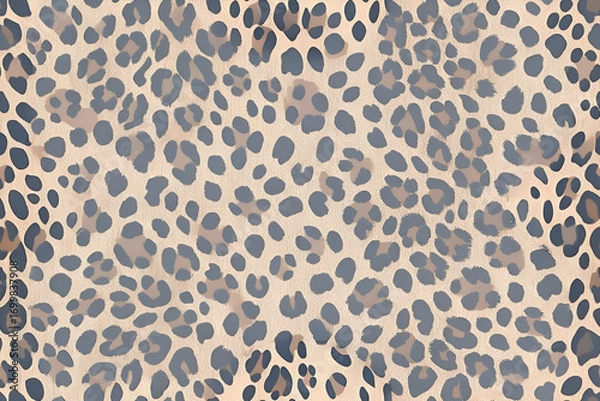 Fototapeta Abstract leopard print pattern in muted beige and gray tones. Seamless design with textured spots.