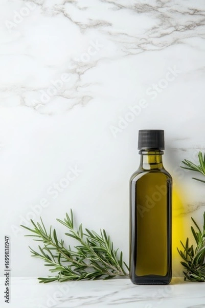 Fototapeta Minimalist Setup with Single Squeeze Bottle of Olive Oil