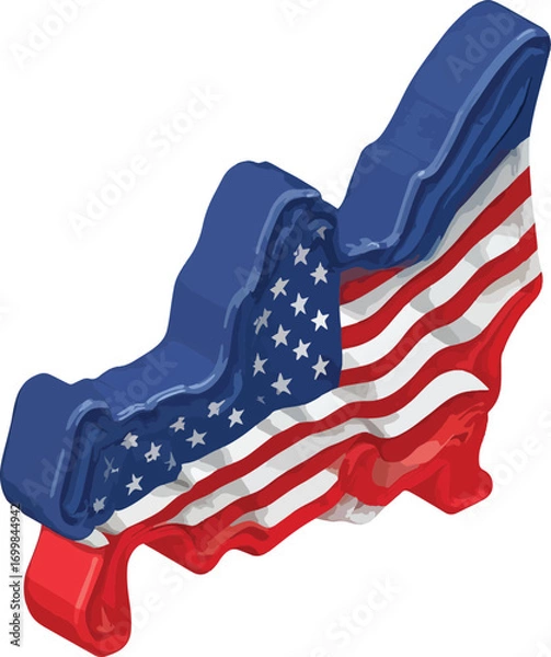 Fototapeta American Flag Graphic in a Unique Shape