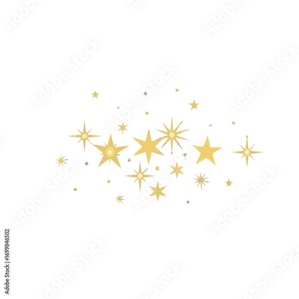 Obraz Decorative golden star sparkle vector, suitable for celebration, party background, luxury design, holiday event decoration and festive card template