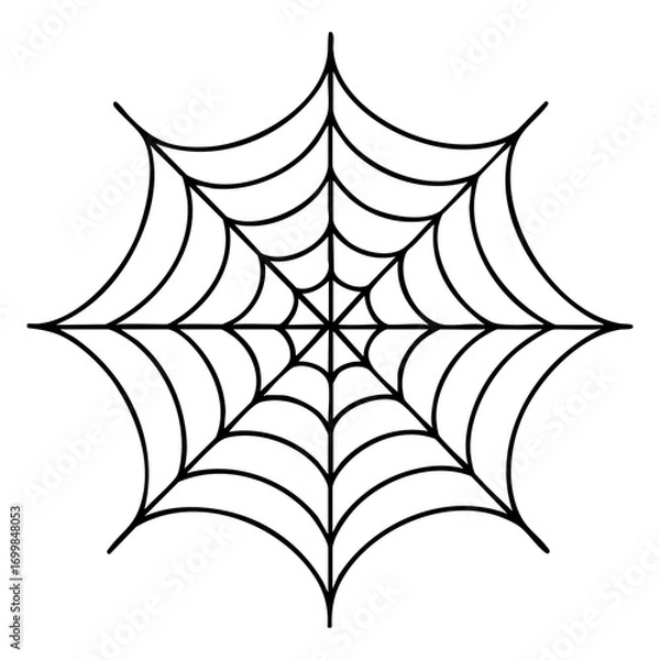Obraz Spider Web Halloween Flat Vector Illustration