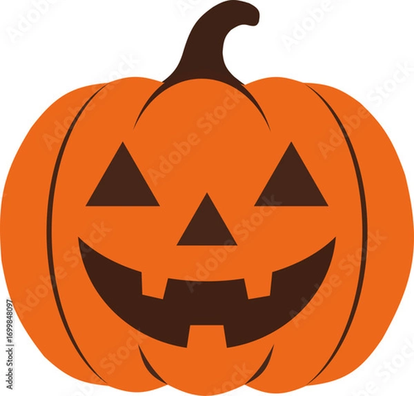 Obraz Halloween Pumpkin Jack-o’-lantern Flat Vector Illustration