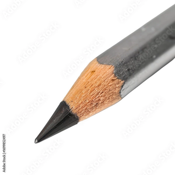 Obraz Close-up view of a sharpened pencil with a wooden body and graphite tip ready for writing or drawing