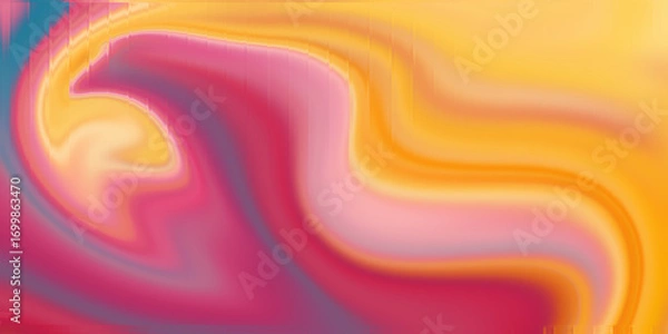 Fototapeta Vibrant swirling abstract background with pink yellow and teal gradient flow