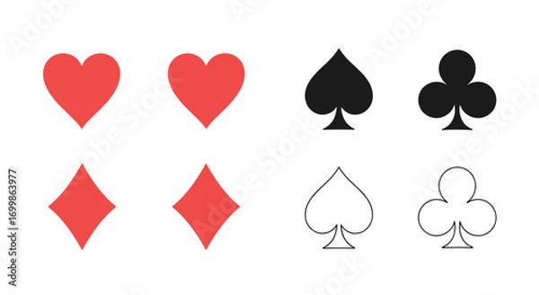 Fototapeta Understanding the four suits of playing cards their symbols and their role in games