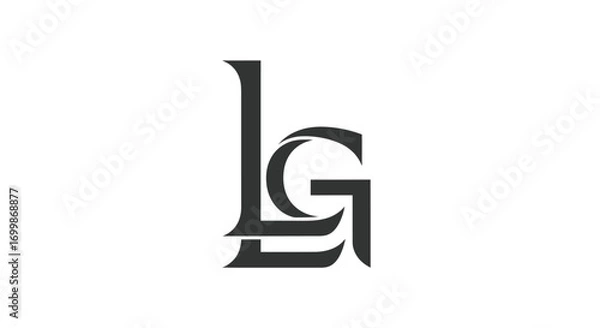 Fototapeta Interlocked LG monogram logo design.