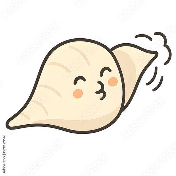 Fototapeta This cartoon animated conch shell PNG emits a subtle glow and festive aura. Perfect for religious events, festival posters, and cultural illustrations, the transparent PNG allows flexibility in design
