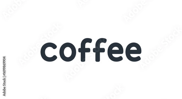Fototapeta Minimalist coffee text on a clean white background.