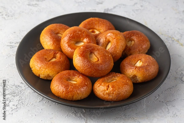 Fototapeta Traditional delicious Turkish dessert (Turkish name; Sekerpare)