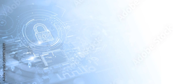 Obraz Cyber security digital lock technology background