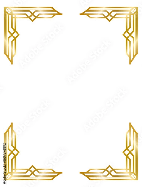 Fototapeta Decorative frames, Art Deco gold frame, vintage frame line collection png transparent background
